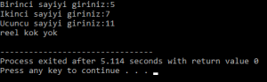 C Programlama Dersi Örnekleri - 3
