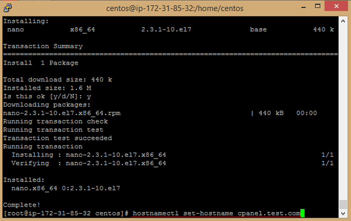 AWS EC2 Örneğinde cPanel ve WHM'yi dağıtın