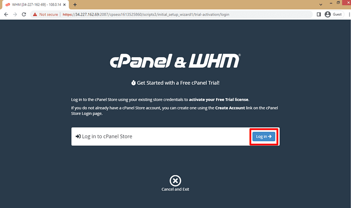 AWS EC2 Örneğinde cPanel ve WHM'yi dağıtın