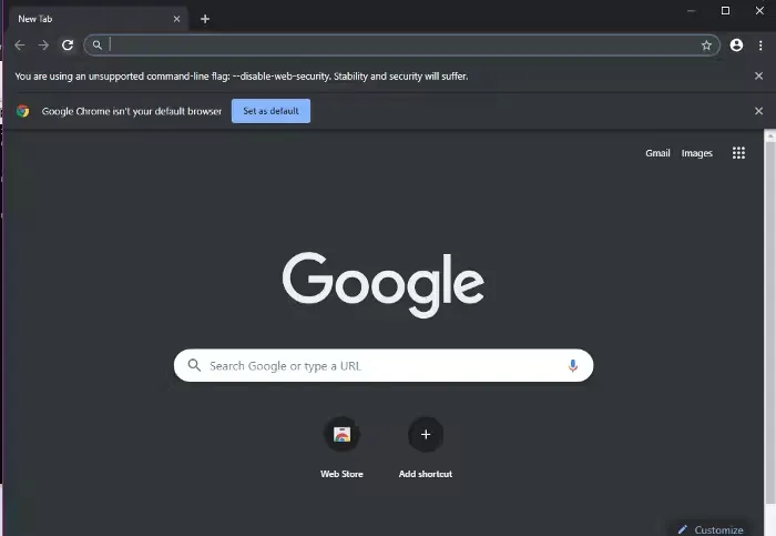 Chrome tarayıcısında web güvenliği nasıl devre dışı bırakılır